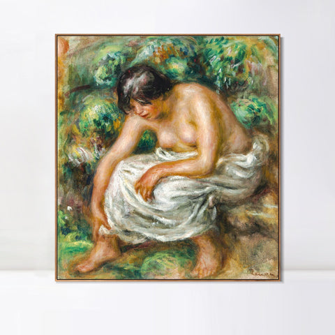 INVIN ART Framed Canvas LA TOILETTE APRÈS LE BAIN by Pierre Auguste Renoir Wall Art Living Room Home Office Decorations