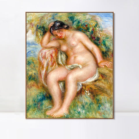 INVIN ART Framed Canvas LE REPOS DE LA BAIGNEUSE by Pierre Auguste Renoir Wall Art Living Room Home Office Decorations