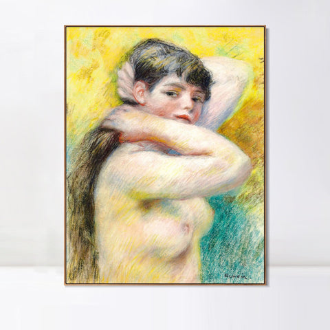 INVIN ART Framed Canvas LE TORSE NU by Pierre Auguste Renoir Wall Art Living Room Home Office Decorations
