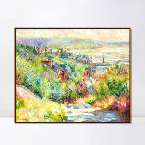 INVIN ART Framed Canvas LES HAUTEURS DE TROUVILLE by Pierre Auguste Renoir Wall Art Living Room Home Office Decorations