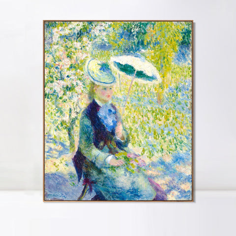 INVIN ART Framed Canvas L'OMBRELLE by Pierre Auguste Renoir Wall Art Living Room Home Office Decorations