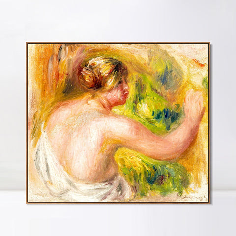 INVIN ART Framed Canvas NU À LA DRAPERIE by Pierre Auguste Renoir Wall Art Living Room Home Office Decorations