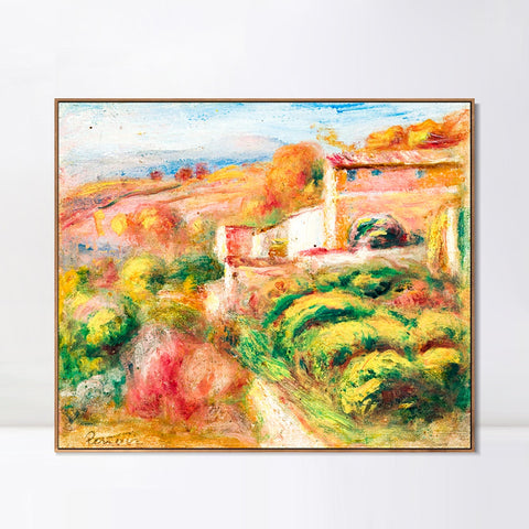 INVIN ART Framed Canvas PAYSAGE AVEC MAISONS À CAGNES by Pierre Auguste Renoir Wall Art Living Room Home Office Decorations