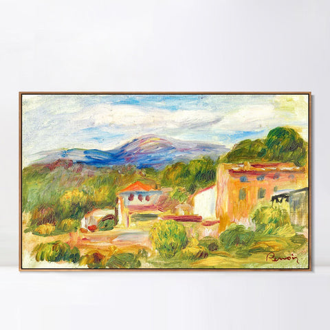 INVIN ART Framed Canvas PAYSAGE DE CAGNES by Pierre Auguste Renoir Wall Art Living Room Home Office Decorations