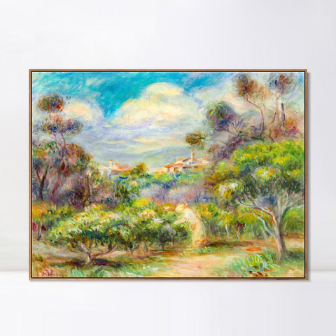 INVIN ART Framed Canvas PAYSAGE PRÈS DE CAGNES by Pierre Auguste Renoir Wall Art Living Room Home Office Decorations