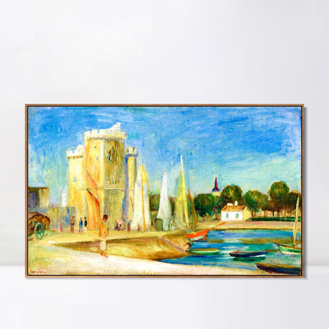 INVIN ART Framed Canvas PORT DE LA ROCHELLE by Pierre Auguste Renoir Wall Art Living Room Home Office Decorations