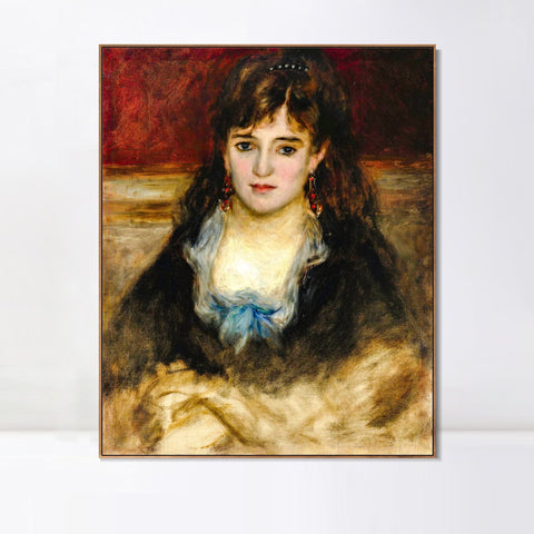 INVIN ART Framed Canvas PORTRAIT DE NINI by Pierre Auguste Renoir Wall Art Living Room Home Office Decorations