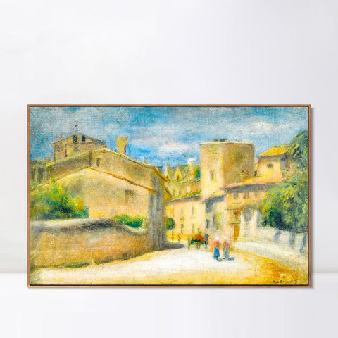 INVIN ART Framed Canvas RUE A VILLENEUVE-LES-AVIGNON by Pierre Auguste Renoir Wall Art Living Room Home Office Decorations