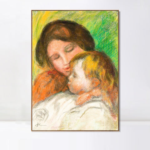 INVIN ART Framed Canvas SUZANNE ET JEAN by Pierre Auguste Renoir Wall Art Living Room Home Office Decorations