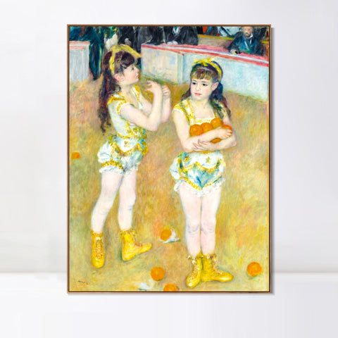 INVIN ART Framed Canvas Acrobats at the Cirque Fernando by Pierre Auguste Renoir Wall Art Living Room Home Office Decorations