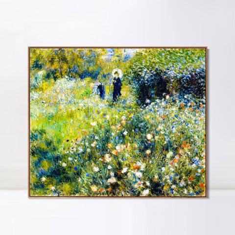 INVIN ART Framed Canvas Femme avec parasol dans un jardin by Pierre Auguste Renoir Wall Art Living Room Home Office Decorations