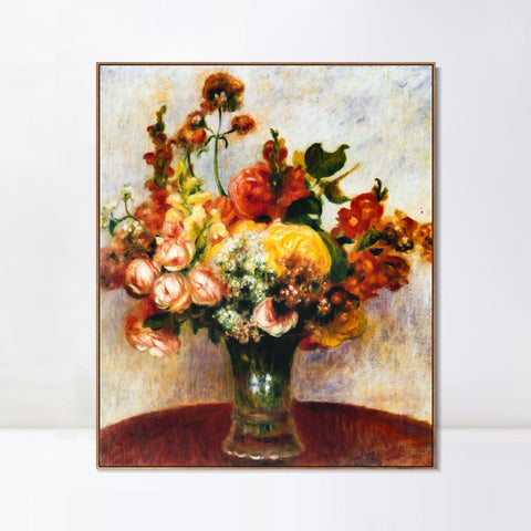 INVIN ART Framed Canvas Fleurs dans un vase by Pierre Auguste Renoir Wall Art Living Room Home Office Decorations