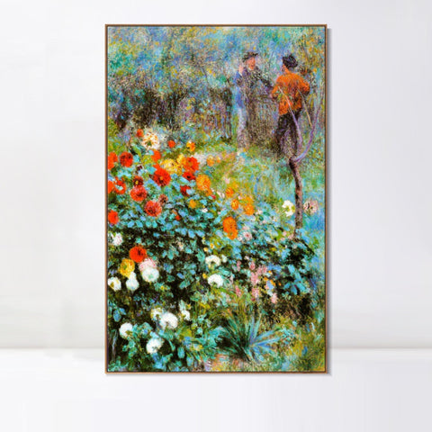 INVIN ART Framed Canvas Jardin de la rue Cortot by Pierre Auguste Renoir Wall Art Living Room Home Office Decorations