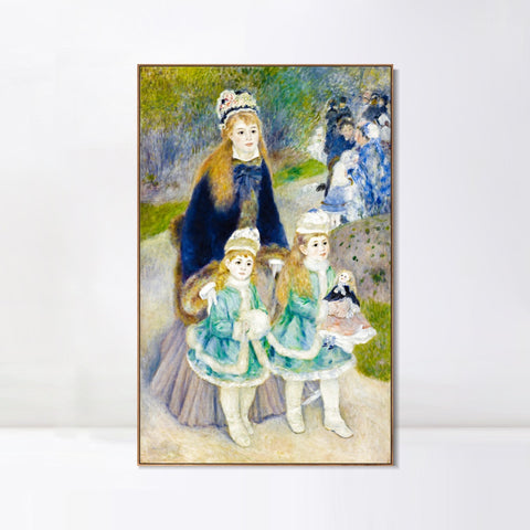 INVIN ART Framed Canvas La Promenade by Pierre Auguste Renoir Wall Art Living Room Home Office Decorations