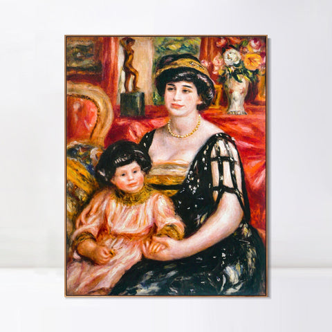 INVIN ART Framed Canvas Madame_Josse_Bernheim-Jeune by Pierre Auguste Renoir Wall Art Living Room Home Office Decorations
