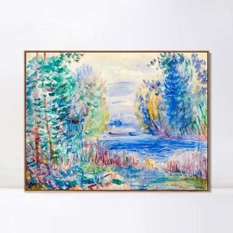 INVIN ART Framed Canvas Landscape, 1890 by Pierre Auguste Renoir Wall Art Living Room Home Office Decorations