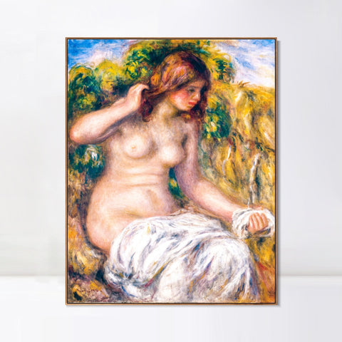 INVIN ART Framed Canvas Woman by Spring by Pierre Auguste Renoir Wall Art Living Room Home Office Decorations