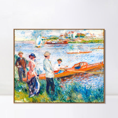 INVIN ART Framed Canvas Oarsmen at Chatou by Pierre Auguste Renoir Wall Art Living Room Home Office Decorations