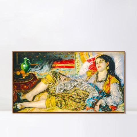 INVIN ART Framed Canvas Odalisque by Pierre Auguste Renoir Wall Art Living Room Home Office Decorations