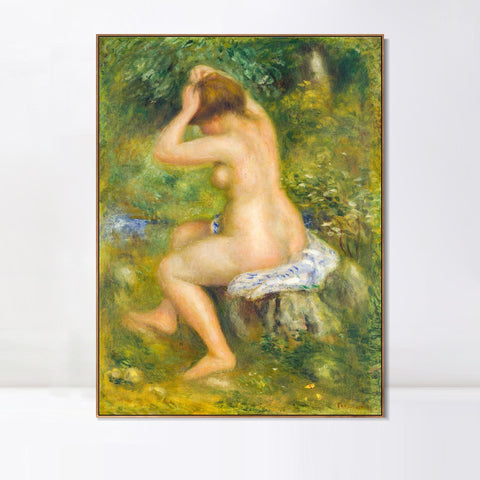 INVIN ART Framed Canvas A Bather by Pierre Auguste Renoir Wall Art Living Room Home Office Decorations