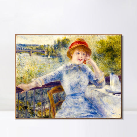 INVIN ART Framed Canvas Alphonsine Fournaise by Pierre Auguste Renoir Wall Art Living Room Home Office Decorations