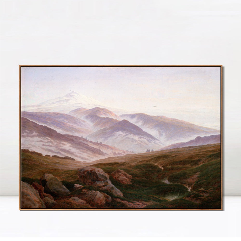 INVIN ART Framed Canvas The Giant Mountains by Caspar David Friedrich Wall Art Living Room Home Office Decorations