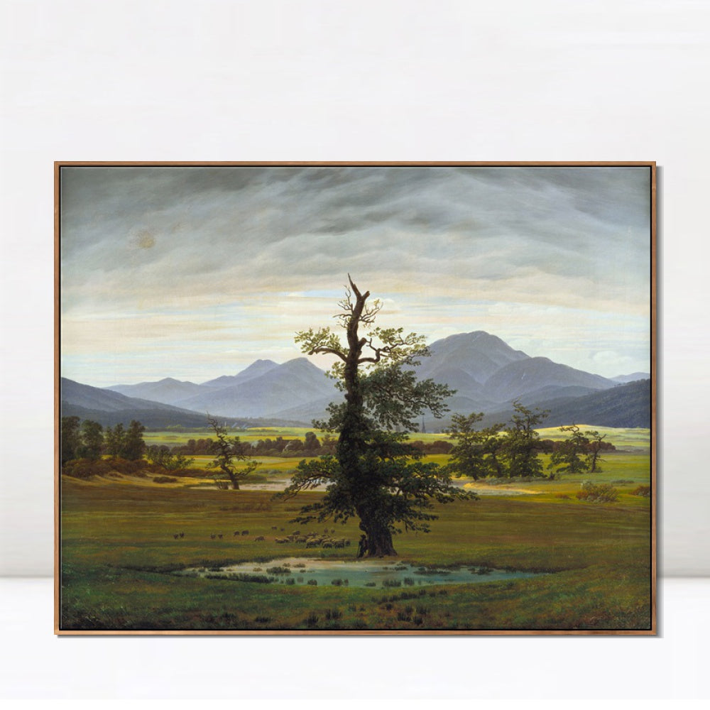 INVIN ART Framed Canvas Der einsame Baum by Caspar David Friedrich Wall Art Living Room Home Office Decorations