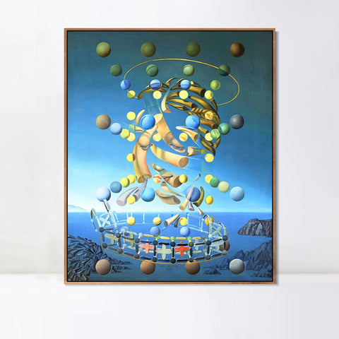 INVIN ART Framed Canvas the Maximum Speed of Raphael's Madonna by Salvador Dal Wall Art Living Room Home Office Decorations