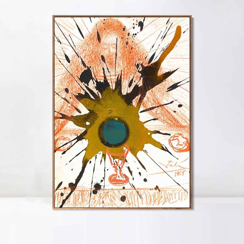 INVIN ART Framed Canvas Biblia Sacra Vulgatae by Salvador Dal Wall Art Living Room Home Office Decorations