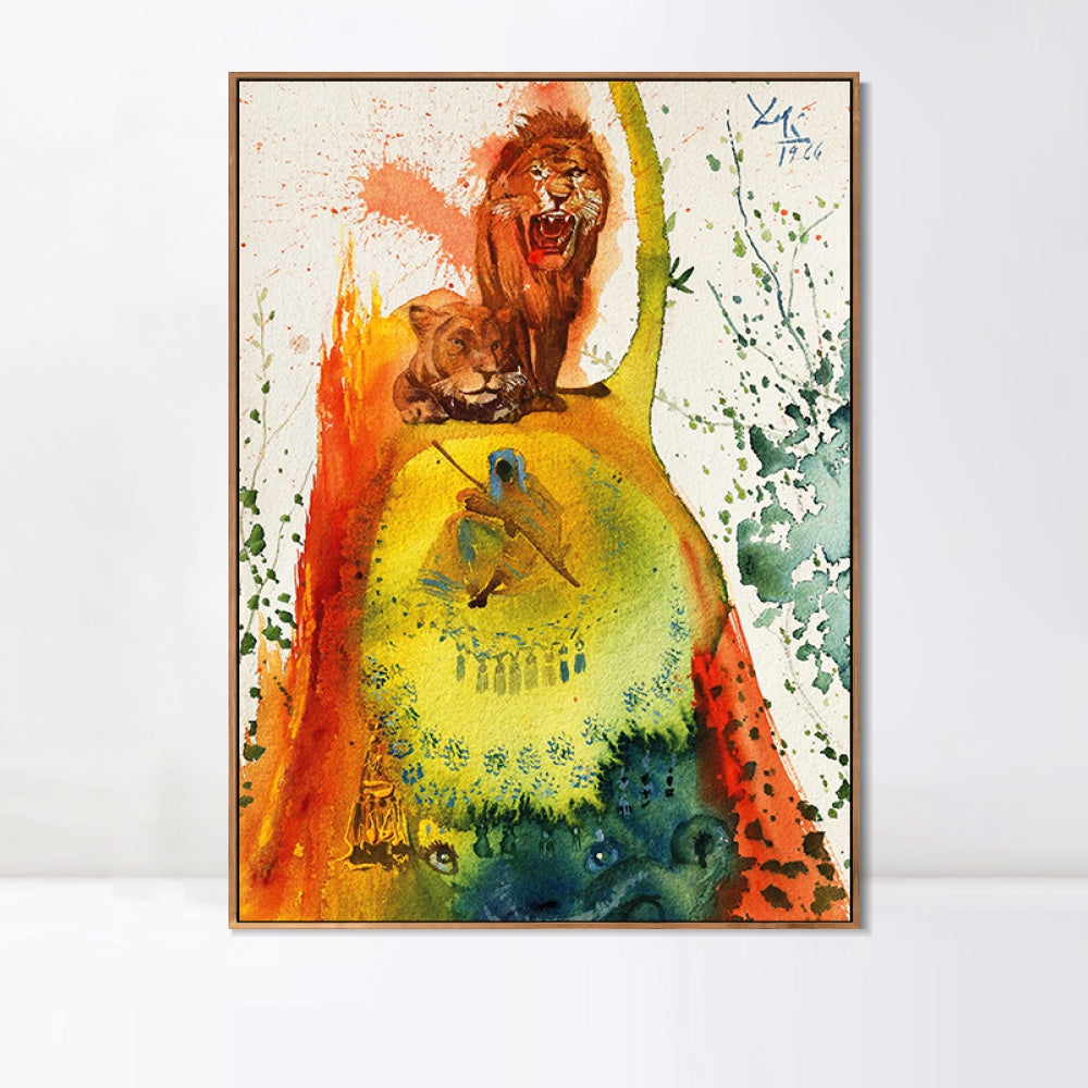 INVIN ART Framed Canvas Series#032 by Salvador Dal Wall Art Living Room Home Office Decorations