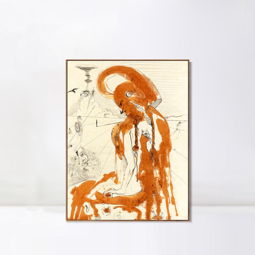 INVIN ART Framed Canvas Series#124 by Salvador Dal Wall Art Living Room Home Office Decorations