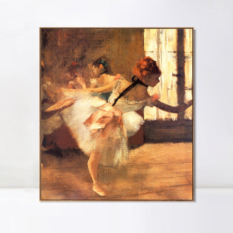 INVIN ART Framed Canvas Giclee Print Art La Répétition de Danse, détail by Edgar Degas Wall Art Living Room Home Office Decorations