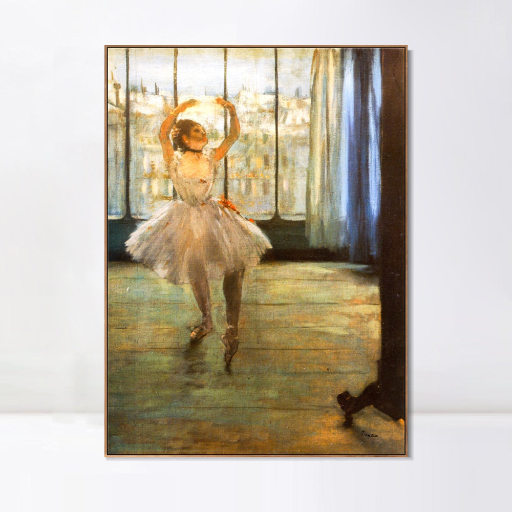 INVIN ART Framed Canvas Giclee Print Art Danseuse posant chez un photographe by Edgar Degas Wall Art