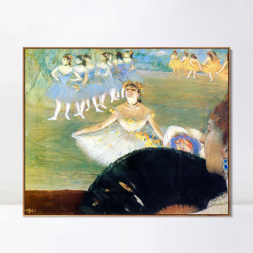 INVIN ART Framed Canvas Giclee Print Art Le Ballet sur monotype by Edgar Degas Wall Art