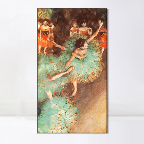 INVIN ART Framed Canvas Giclee Print Art Danseuses basculant, Danseuses vertes by Edgar Degas Wall Art Living Room Home Office Decorations