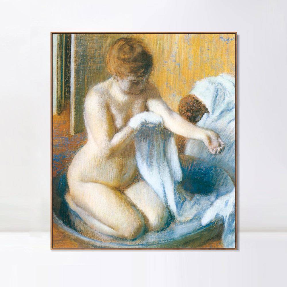 INVIN ART Framed Canvas Giclee Print Art Femme au tub Woman with the tub by Edgar Degas Wall Art