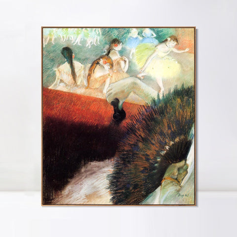 INVIN ART Framed Canvas Giclee Print Art At the Ballet by Edgar Degas Wall Art Living Room Home Office Decorations