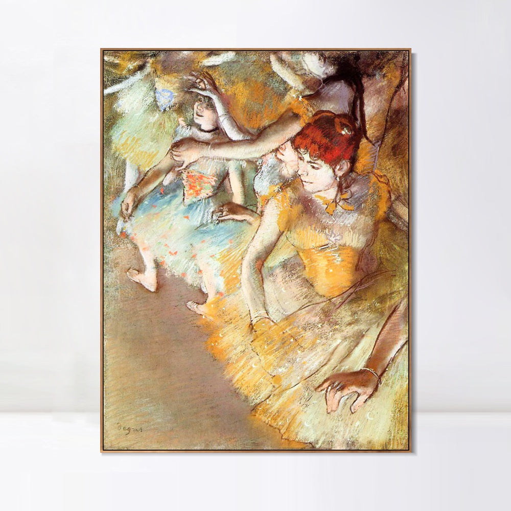 INVIN ART Framed Canvas Giclee Print Art Ballet Dancers on the Stage by Edgar Degas Wall Art