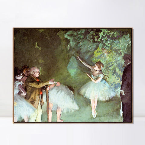 INVIN ART Framed Canvas Giclee Print Art Ballet Rehearsal by Edgar Degas Wall Art Living Room Home Office Decorations