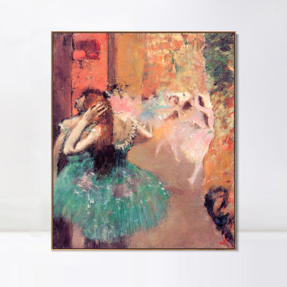 INVIN ART Framed Canvas Giclee Print Art Ballet Scene by Edgar Degas Wall Art