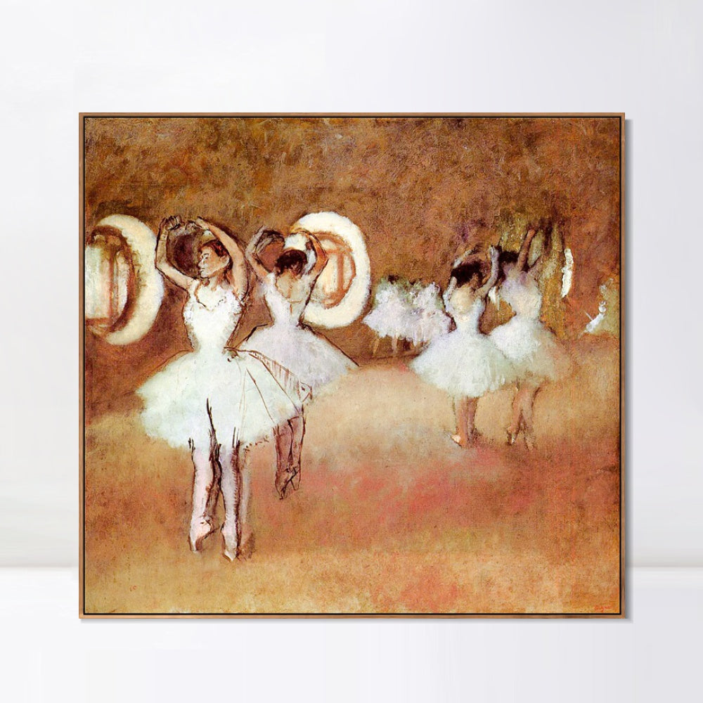 INVIN ART Framed Canvas Giclee Print Art Dance Rehearsal in the Studio of the Opera by Edgar Degas Wall Art