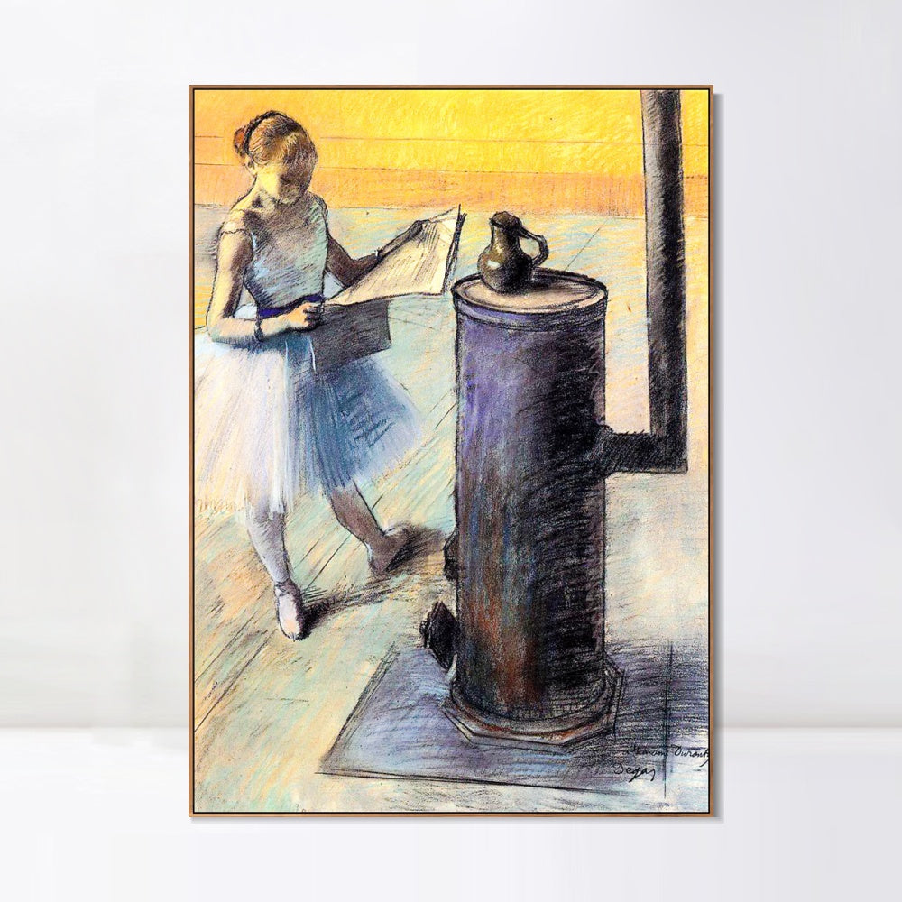 INVIN ART Framed Canvas Giclee Print Art Dancer Resting by Edgar Degas Wall Art