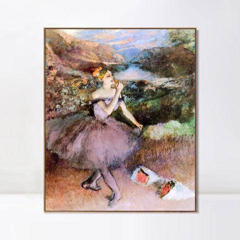 INVIN ART Framed Canvas Giclee Print Art Dancer with Bouquets by Edgar Degas Wall Art Living Room Home Office Decorations
