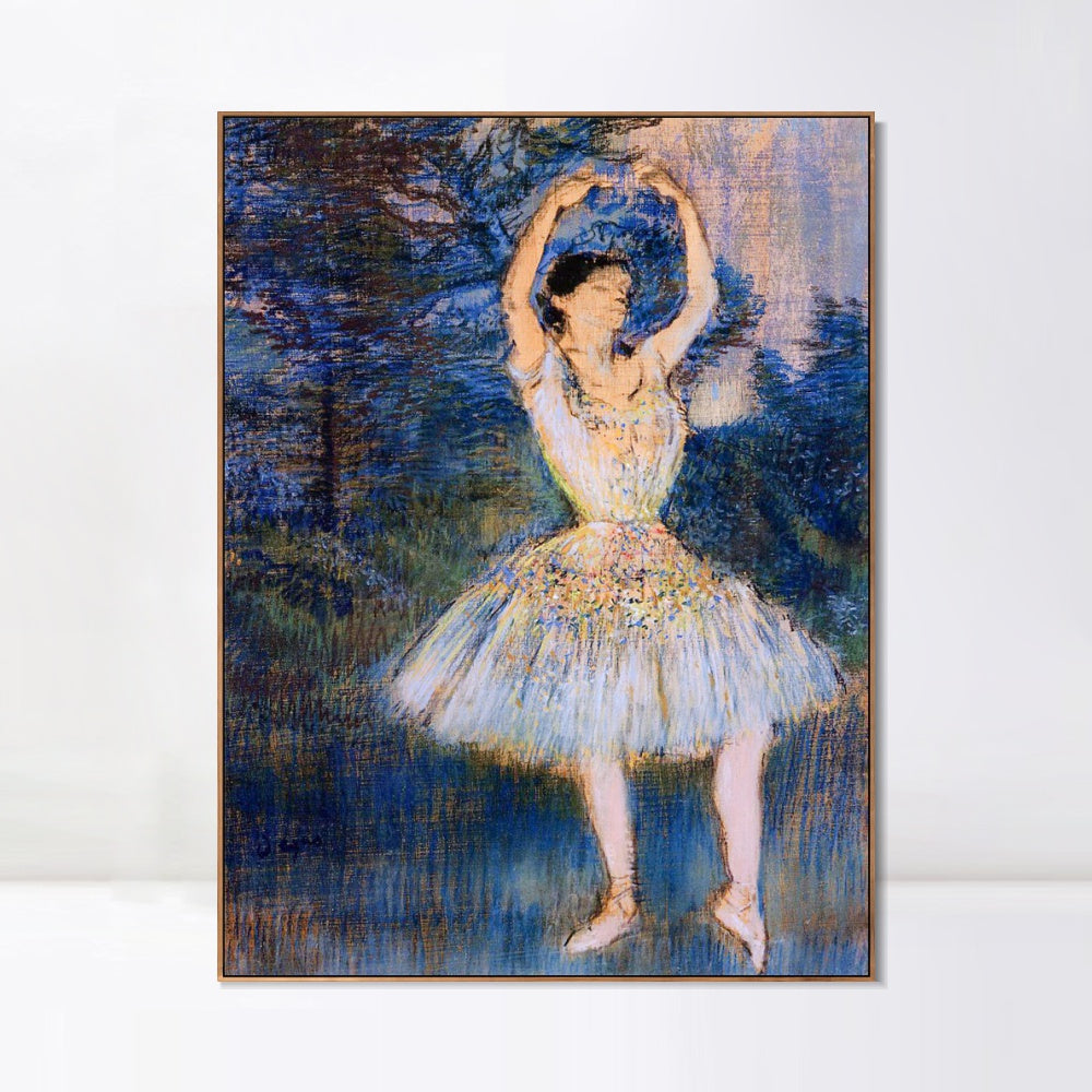 INVIN ART Framed Canvas Giclee Print Art Dancer with Raised Arms by Edgar Degas Wall Art