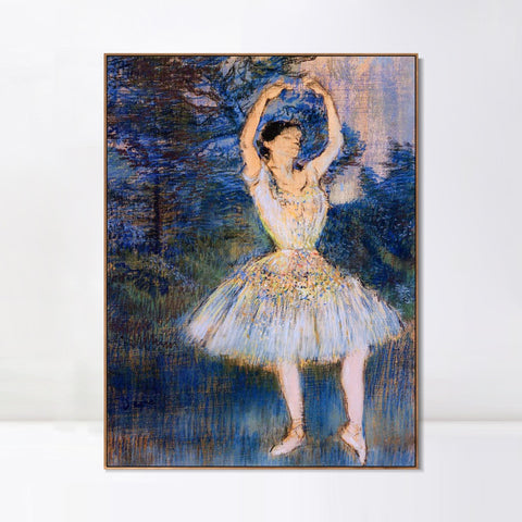 INVIN ART Framed Canvas Giclee Print Art Dancer with Raised Arms by Edgar Degas Wall Art Living Room Home Office Decorations