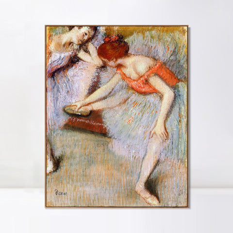 INVIN ART Framed Canvas Giclee Print Art Dancers, 1895 by Edgar Degas Wall Art Living Room Home Office Decorations