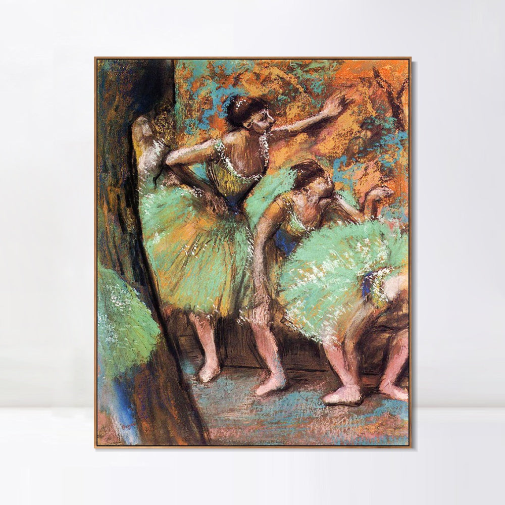 INVIN ART Framed Canvas Giclee Print Art Dancers, 1898 by Edgar Degas Wall Art