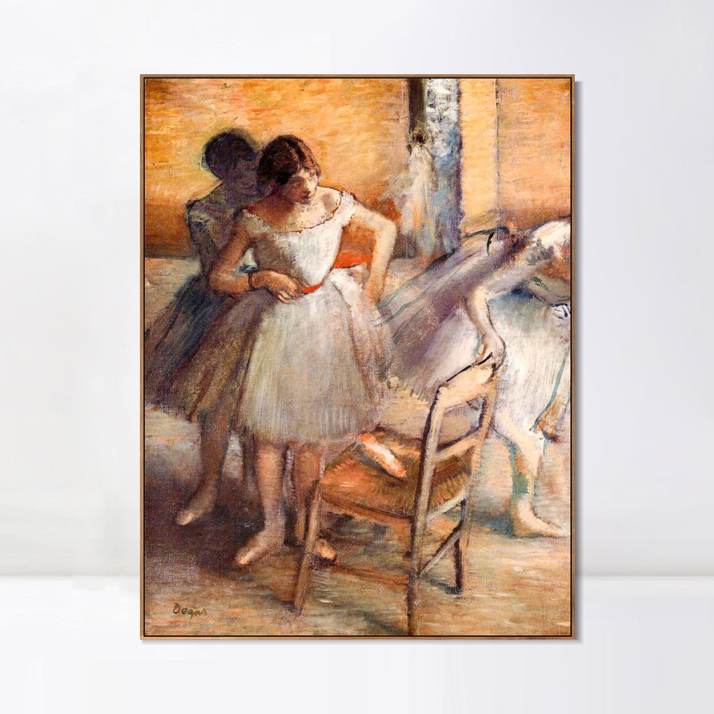 INVIN ART Framed Canvas Giclee Print Art Dancers,circa 1895-1900 by Edgar Degas Wall Art