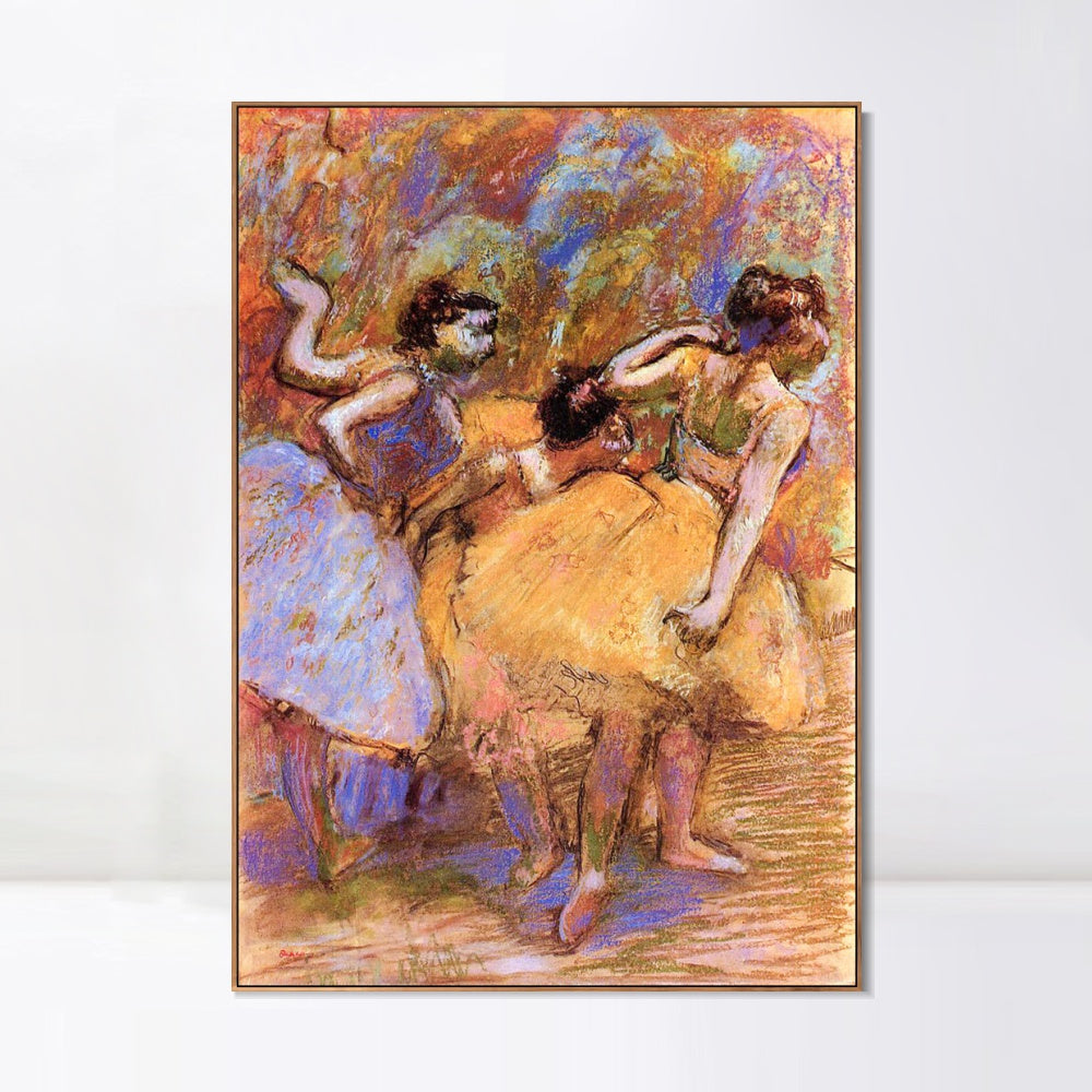 INVIN ART Framed Canvas Giclee Print Art Dancers,circa 1900 by Edgar Degas Wall Art