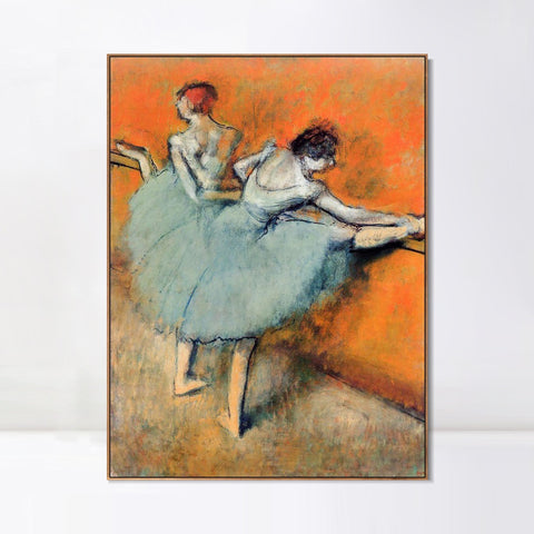 INVIN ART Framed Canvas Giclee Print Art Dancers at the Barre by Edgar Degas Wall Art Living Room Home Office Decorations